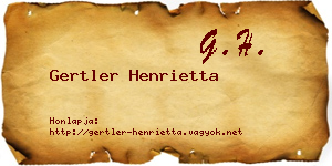 Gertler Henrietta névjegykártya
